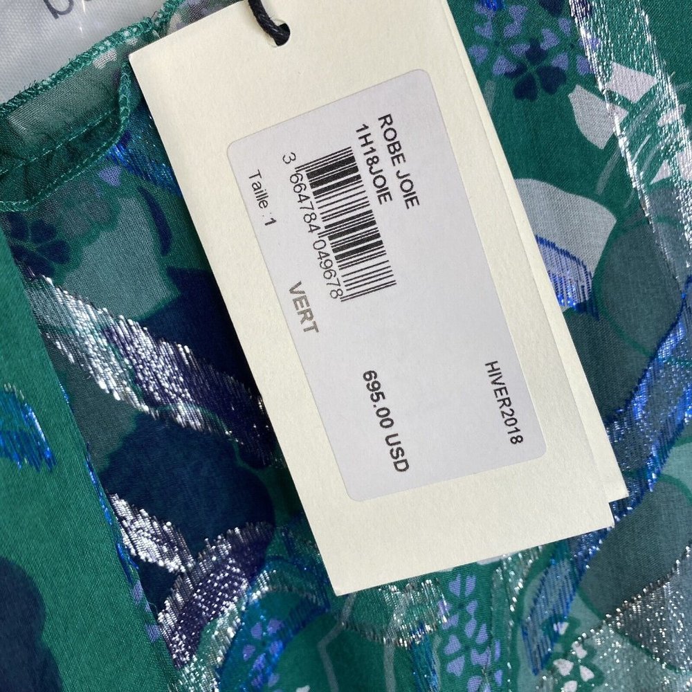 Ba&Sh vert Green Floral Joie Robe Long Sleeves Sleeves Maxi Dress Size 1 - Picture 10 of 10